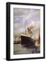 The Titanic Docked Before Her Disastrous Voyage-null-Framed Photographic Print