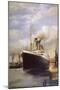 The Titanic Docked Before Her Disastrous Voyage-null-Mounted Photographic Print