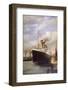 The Titanic Docked Before Her Disastrous Voyage-null-Framed Photographic Print