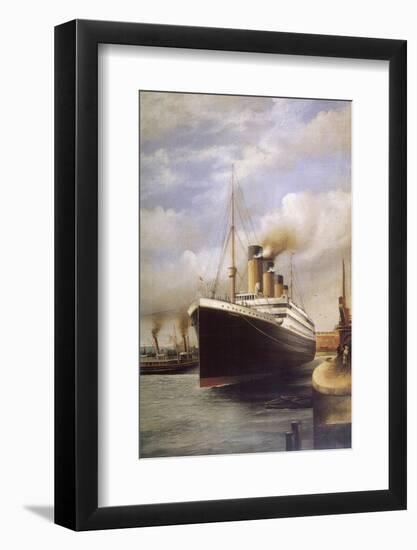 The Titanic Docked Before Her Disastrous Voyage-null-Framed Photographic Print