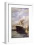 The Titanic Docked Before Her Disastrous Voyage-null-Framed Photographic Print