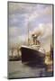 The Titanic Docked Before Her Disastrous Voyage-null-Mounted Photographic Print