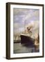 The Titanic Docked Before Her Disastrous Voyage-null-Framed Premium Photographic Print