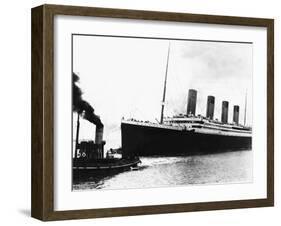 The Titanic in 1912 Proir to Maiden Voyage Brochure-null-Framed Premium Photographic Print
