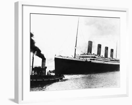 The Titanic in 1912 Proir to Maiden Voyage Brochure-null-Framed Photographic Print