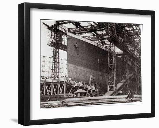 The Titanic in Belfast Dock, 1911-null-Framed Giclee Print