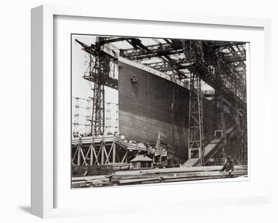 The Titanic in Belfast Dock, 1911-null-Framed Giclee Print