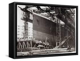 The Titanic in Belfast Dock, 1911-null-Framed Stretched Canvas