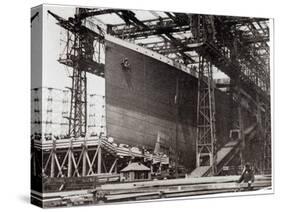 The Titanic in Belfast Dock, 1911-null-Stretched Canvas