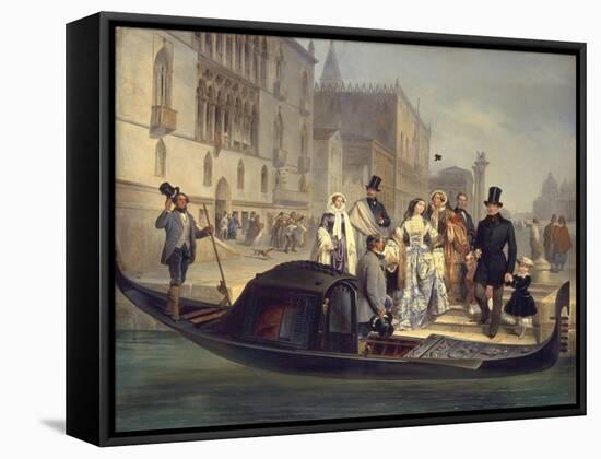 The Tolstoy Family in Venice, 1855-Giulio Carlini-Framed Stretched Canvas