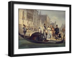 The Tolstoy Family in Venice, 1855-Giulio Carlini-Framed Giclee Print