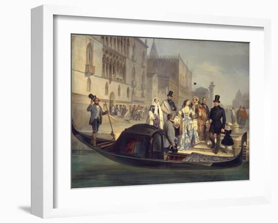 The Tolstoy Family in Venice, 1855-Giulio Carlini-Framed Giclee Print