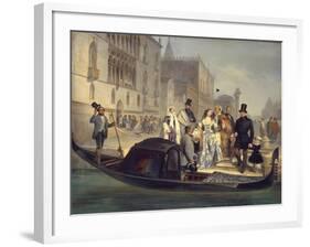 The Tolstoy Family in Venice, 1855-Giulio Carlini-Framed Giclee Print