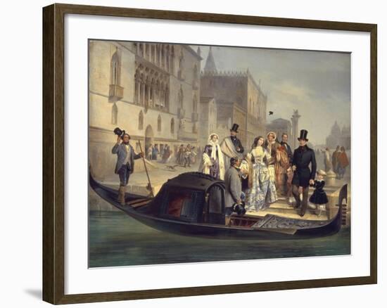 The Tolstoy Family in Venice, 1855-Giulio Carlini-Framed Giclee Print