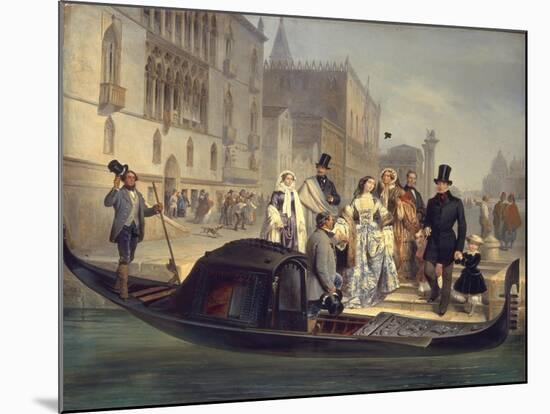 The Tolstoy Family in Venice, 1855-Giulio Carlini-Mounted Giclee Print