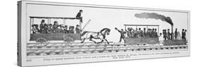 The 'Tom Thumb Locomotive' Races Against a Horse Drawn Car-null-Stretched Canvas
