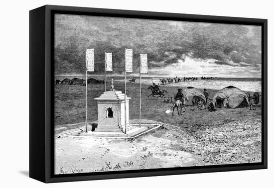 The Tomb of a Lama and an Encampment, Mongolian Desert, C1890-Ivan Pranishnikoff-Framed Stretched Canvas