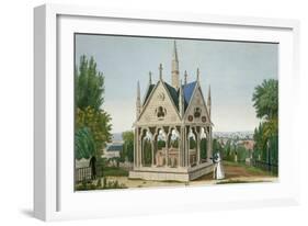 The Tomb of Heloise and Abelard in the Pere Lachaise Cemetery, 1815-20-Henri Courvoisier-Voisin-Framed Giclee Print