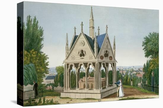 The Tomb of Heloise and Abelard in the Pere Lachaise Cemetery, 1815-20-Henri Courvoisier-Voisin-Stretched Canvas