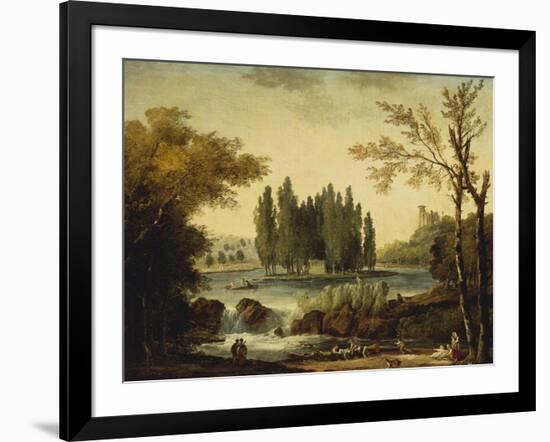 The Tomb of Jean-Jacques Rousseau at Ermenonville, 1802-Hubert Robert-Framed Giclee Print