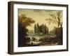 The Tomb of Jean-Jacques Rousseau at Ermenonville, 1802-Hubert Robert-Framed Giclee Print