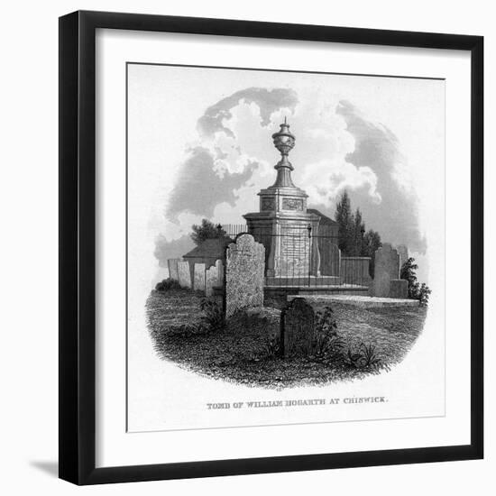 The Tomb of William Hogarth at Chiswick, 1840-null-Framed Giclee Print