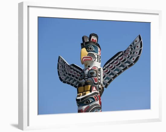 The Top of a Totem Pole, Stanley Park, Vancouver, British Columbia, Canada, North America-Martin Child-Framed Photographic Print