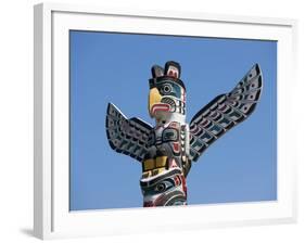 The Top of a Totem Pole, Stanley Park, Vancouver, British Columbia, Canada, North America-Martin Child-Framed Photographic Print