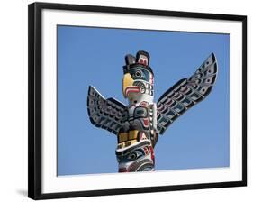 The Top of a Totem Pole, Stanley Park, Vancouver, British Columbia, Canada, North America-Martin Child-Framed Photographic Print
