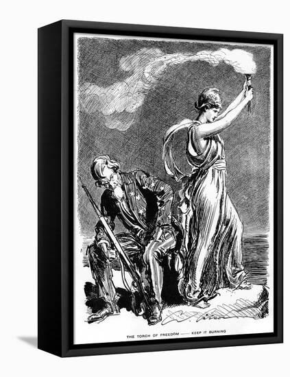 The Torch of Freedom, Keep it Burning, 1916-null-Framed Stretched Canvas