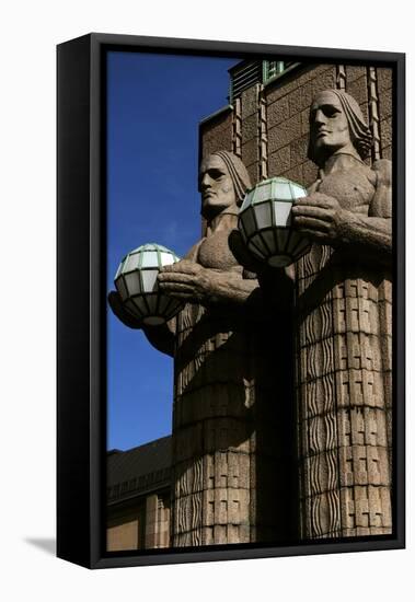 The Torchbearer Lamps by Emil Wikstrom (1864-1942) Central Railway Station. Helsinki. Finland-null-Framed Stretched Canvas