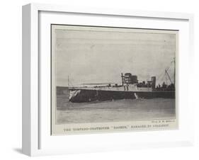 The Torpedo-Destroyer Dasher, Damaged in Collision-null-Framed Giclee Print