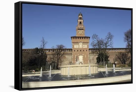 The Torre Del Filarete Clock Tower at the 15th Century Sforza Castle (Castello Sforzesco)-Stuart Forster-Framed Stretched Canvas