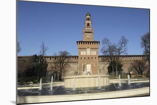 The Torre Del Filarete Clock Tower at the 15th Century Sforza Castle (Castello Sforzesco)-Stuart Forster-Mounted Photographic Print