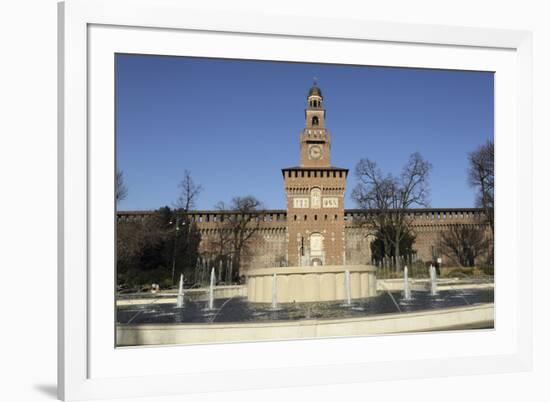 The Torre Del Filarete Clock Tower at the 15th Century Sforza Castle (Castello Sforzesco)-Stuart Forster-Framed Photographic Print