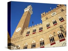 The Torre Del Mangia and Palazzo Pubblico on Palio Day, Siena, Tuscany, Italy-Ruth Tomlinson-Stretched Canvas