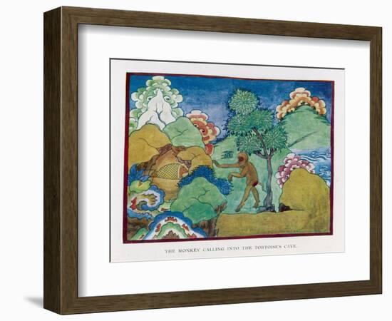 The Tortoise and the Monkey-null-Framed Art Print