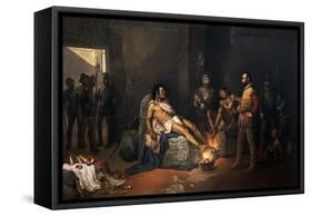 The Torture of Cuahutemoc in the 16th Century-Leandre Izaguirre-Framed Stretched Canvas