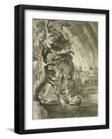 The Tortures of Tantalus, Condemned to Eternal Hunger and Thirst in Hades, Engraving, 17th Century-Flemish School-Framed Giclee Print