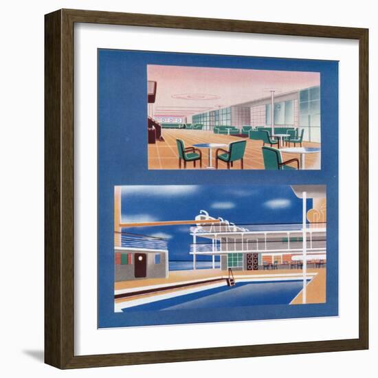 The Tourist Lounge and Swimming Bath of the Rms Orion, 1935-null-Framed Giclee Print