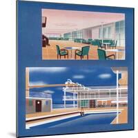 The Tourist Lounge and Swimming Bath of the Rms Orion, 1935-null-Mounted Giclee Print