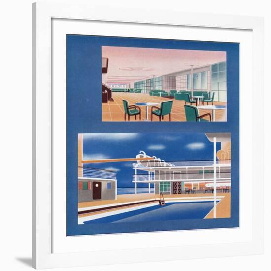 The Tourist Lounge and Swimming Bath of the Rms Orion, 1935-null-Framed Giclee Print