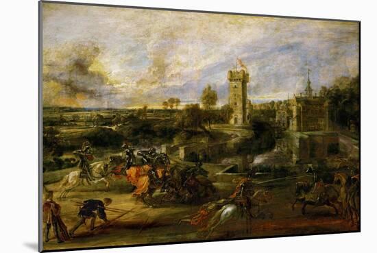 The Tournament (Near the Moat of the Castle of Steen)-Peter Paul Rubens-Mounted Giclee Print