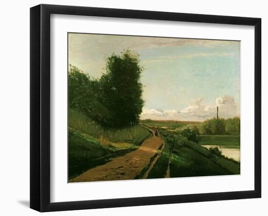 The Tow Path at Bougival, 1864-Camille Pissarro-Framed Giclee Print