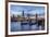 The Tower Bridge in London Seen from the East at Dusk. in the Background-David Bank-Framed Photographic Print