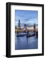 The Tower Bridge in London Seen from the East at Dusk, London, England-David Bank-Framed Photographic Print