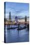 The Tower Bridge in London Seen from the East at Dusk, London, England-David Bank-Stretched Canvas