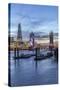 The Tower Bridge in London Seen from the East at Dusk, London, England-David Bank-Stretched Canvas