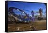 The Tower Bridge in London Seen from the East at Dusk, London, England-David Bank-Framed Stretched Canvas