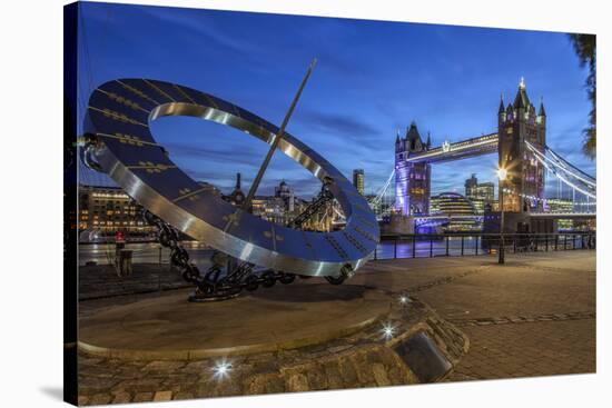 The Tower Bridge in London Seen from the East at Dusk, London, England-David Bank-Stretched Canvas